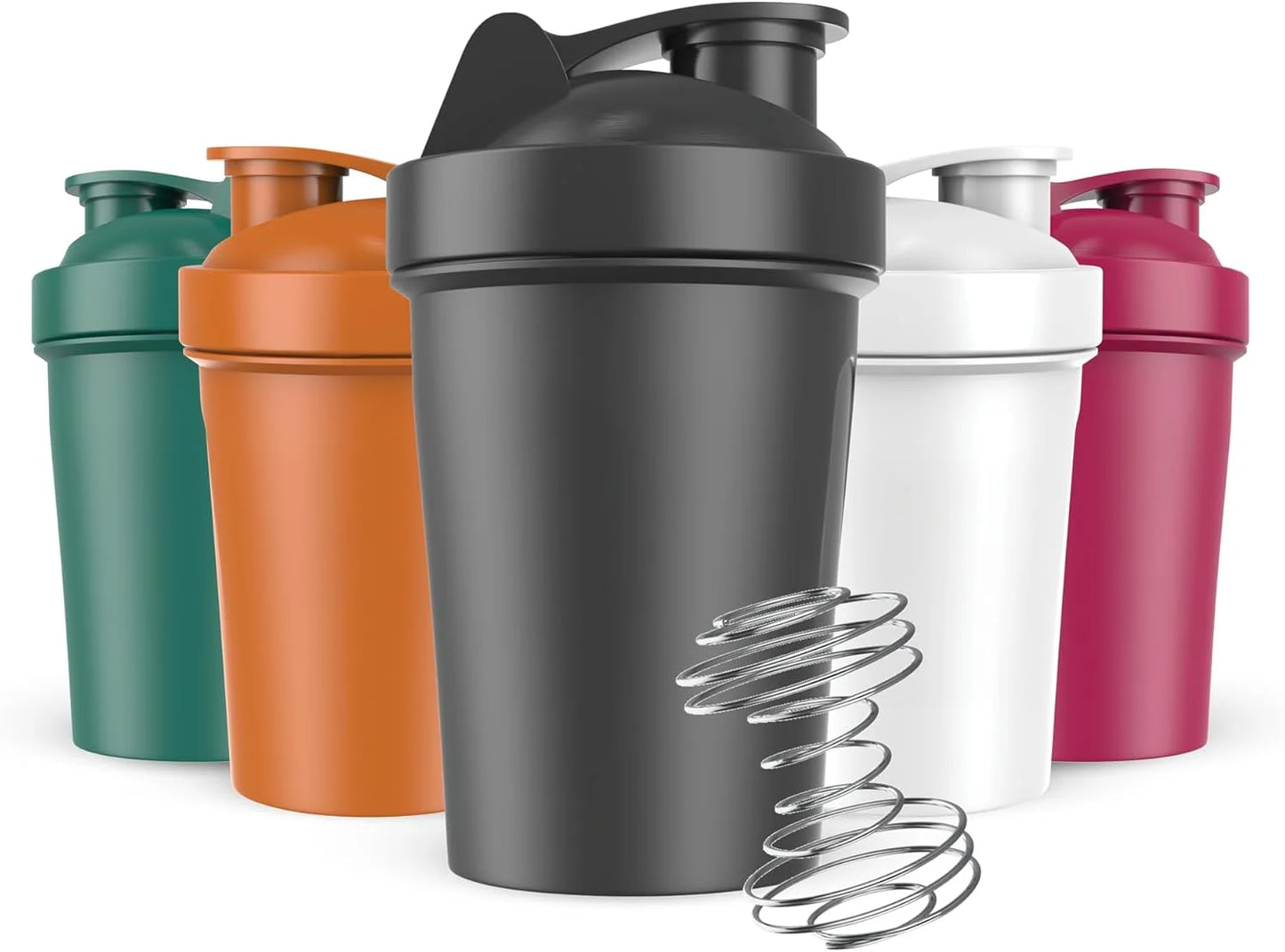 5 Pack Protein Shaker Bottles, 20 Oz, Leakproof, Bpa-Free, Dishwasher Safe, Plastic, Ideal for Workouts, Gym, Smoothies