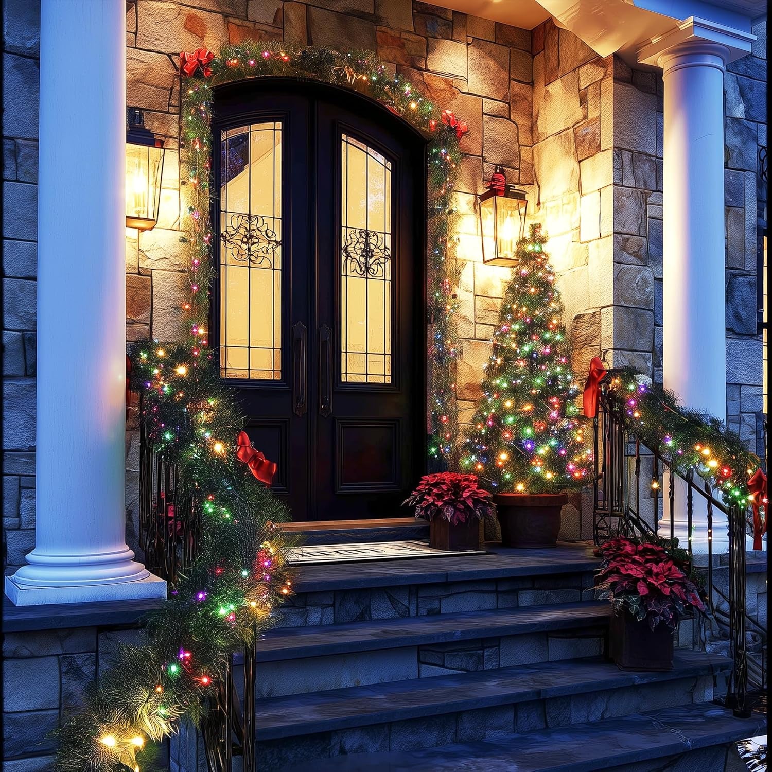 Christmas String Lights - 100FT 300LED RGB String Lights with Remote, Waterproof Outdoor Indoor with Timer Memory Function for Tree, Yard, Christmas Decor (Non-Connectable)