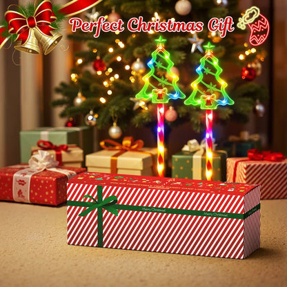 Outdoor Christmas Decorations, 21" Solar Christmas Tree Lights Outdoor Waterproof Decorations, Solar Candy Cane Christmas Decorations Outdoor with 10 Modes, outside Waterproof Christmas Candy Cane Lights Pathway