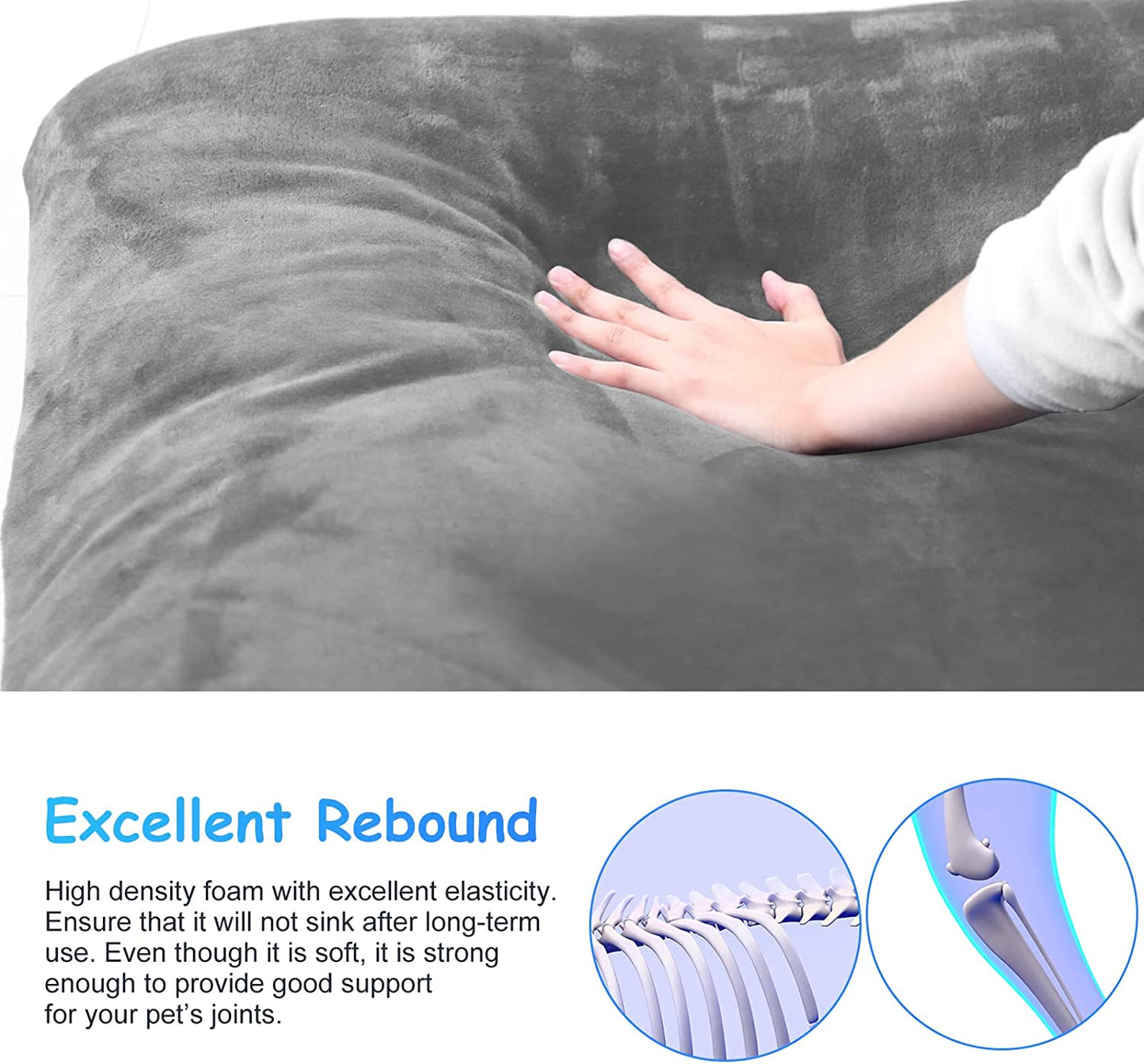 Dog Bed for 150 Pounds Dogs, Super Comfy Large Bed, 47 Inches Orthopedic Sleeping Mattress for XL Dogs, Jumbo Size with anti Slip Bottom, with Removable and Washable Cover