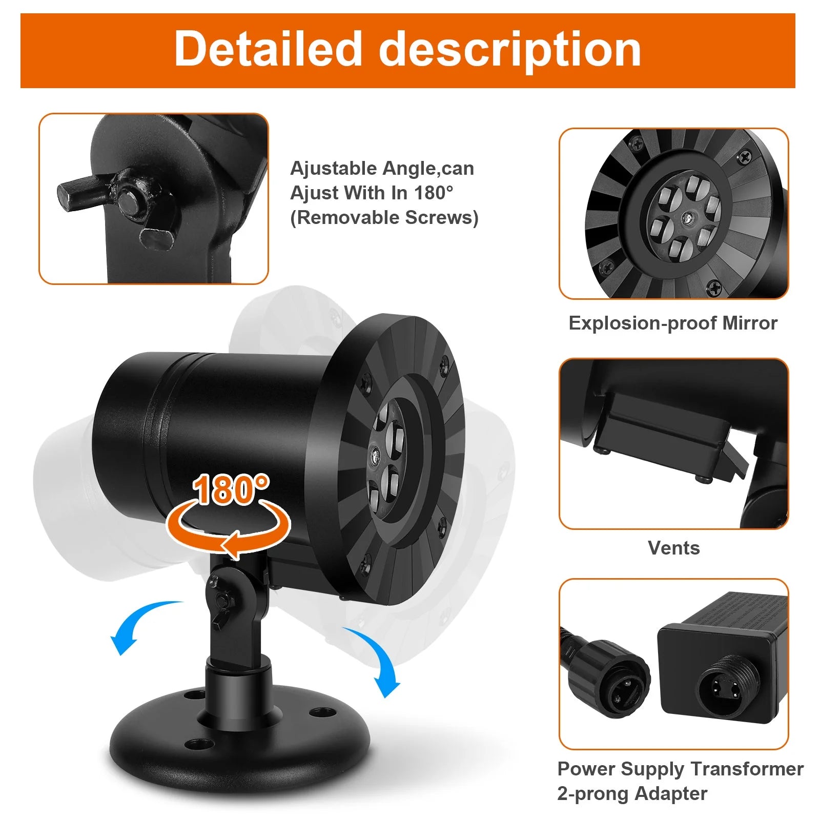 Christmas Snowflake Projector Lights, Waterproof White Snowfall Lights for Christmas Halloween New Year Wedding Party Holiday Decorative Lighting Projectors