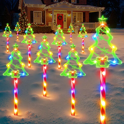 Outdoor Christmas Decorations, 21" Solar Christmas Tree Lights Outdoor Waterproof Decorations, Solar Candy Cane Christmas Decorations Outdoor with 10 Modes, outside Waterproof Christmas Candy Cane Lights Pathway