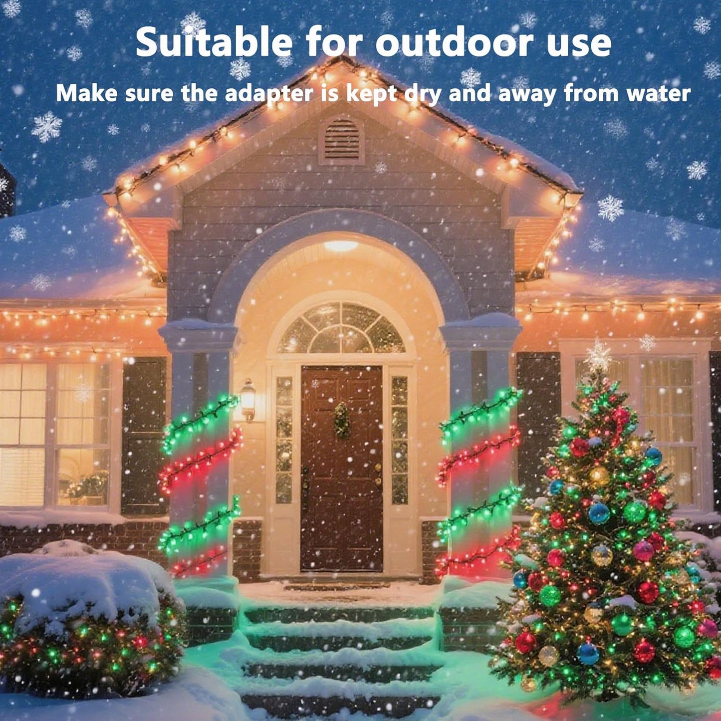 Christmas String Lights - 100FT 300LED RGB String Lights with Remote, Waterproof Outdoor Indoor with Timer Memory Function for Tree, Yard, Christmas Decor (Non-Connectable)