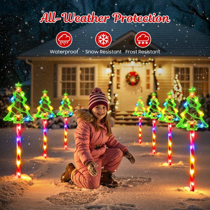 Outdoor Christmas Decorations, 21" Solar Christmas Tree Lights Outdoor Waterproof Decorations, Solar Candy Cane Christmas Decorations Outdoor with 10 Modes, outside Waterproof Christmas Candy Cane Lights Pathway