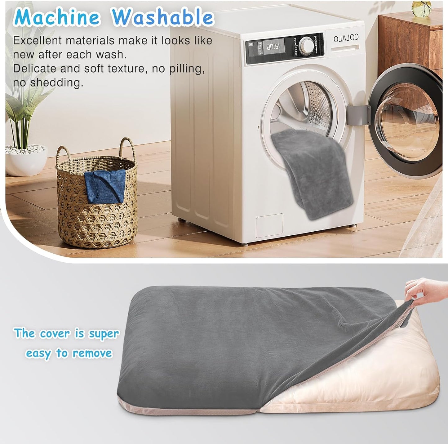 Dog Bed for 150 Pounds Dogs, Super Comfy Large Bed, 47 Inches Orthopedic Sleeping Mattress for XL Dogs, Jumbo Size with anti Slip Bottom, with Removable and Washable Cover