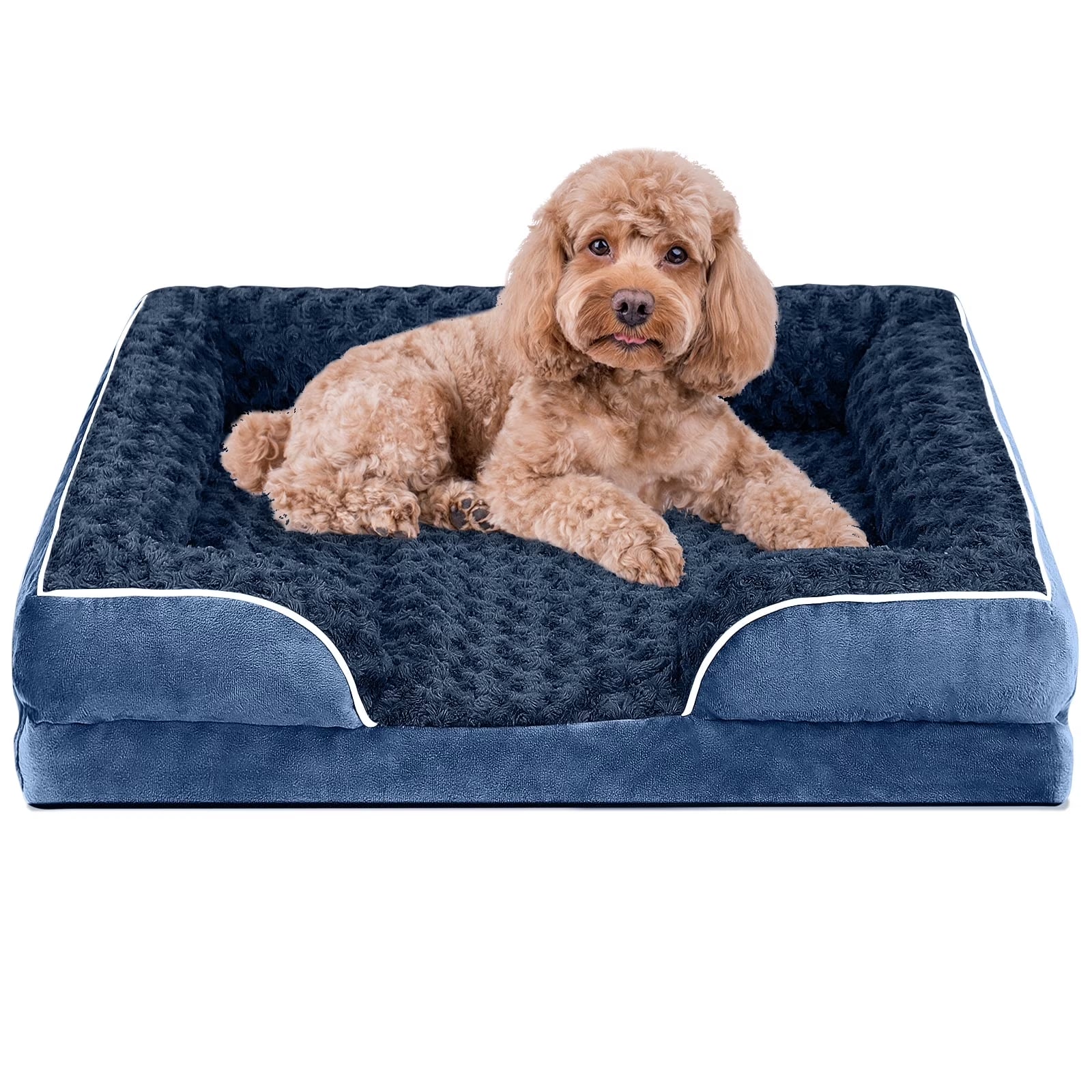Dog Bed for Large Medium Small Dogs Orthopedic Waterproof Dog Sofa Bed Non Slip Pet Couch with Removable Washable Cover Supportive Foam M to XXL