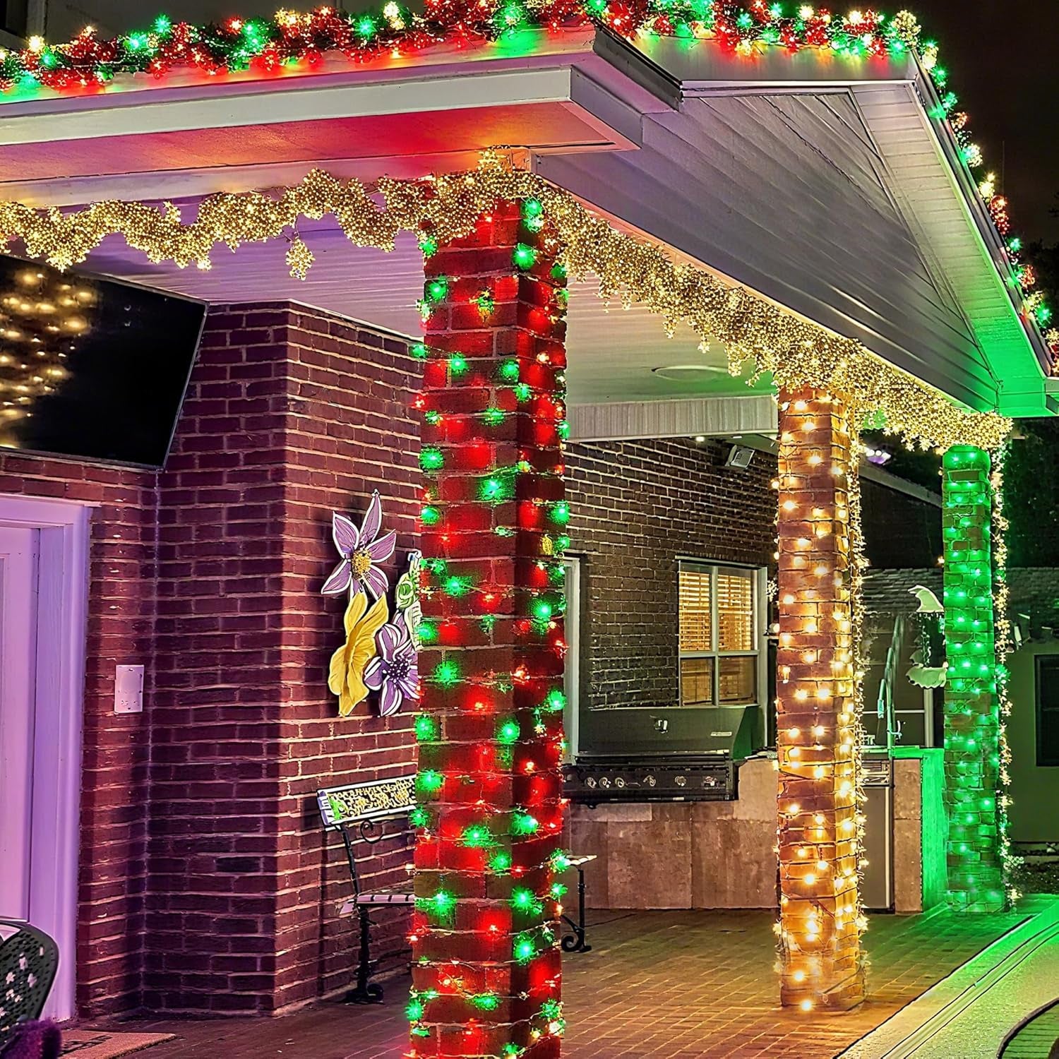 Christmas String Lights - 100FT 300LED RGB String Lights with Remote, Waterproof Outdoor Indoor with Timer Memory Function for Tree, Yard, Christmas Decor (Non-Connectable)