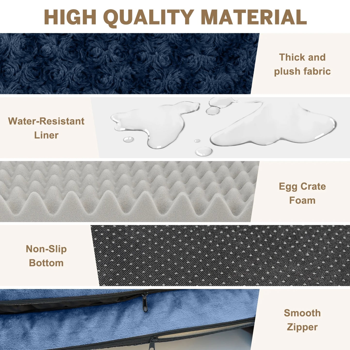 Dog Bed for Large Medium Small Dogs Orthopedic Waterproof Dog Sofa Bed Non Slip Pet Couch with Removable Washable Cover Supportive Foam M to XXL