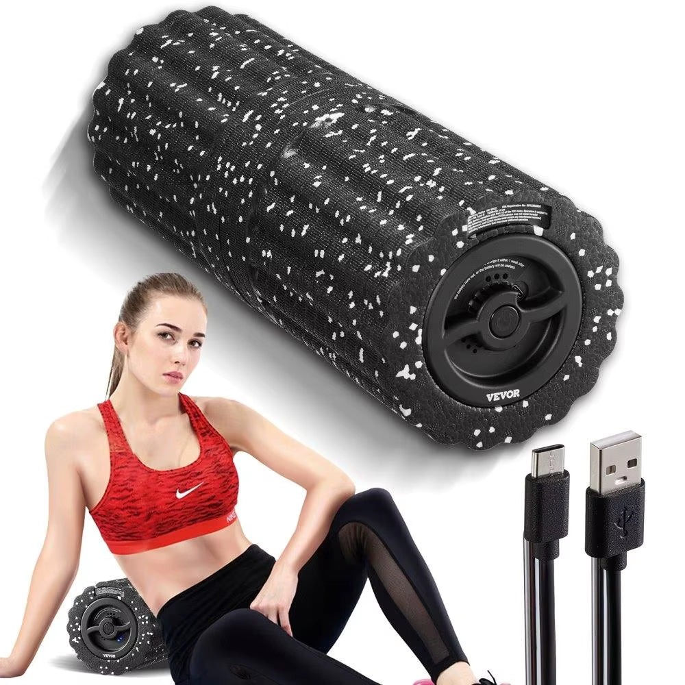 Vibrating Foam Roller 4 Levels Rechargeable Electric EPP Foam Massager